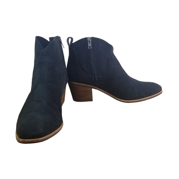 Ugg Kingsburg booties black suede heeled ankle boots - Picture 2 of 11